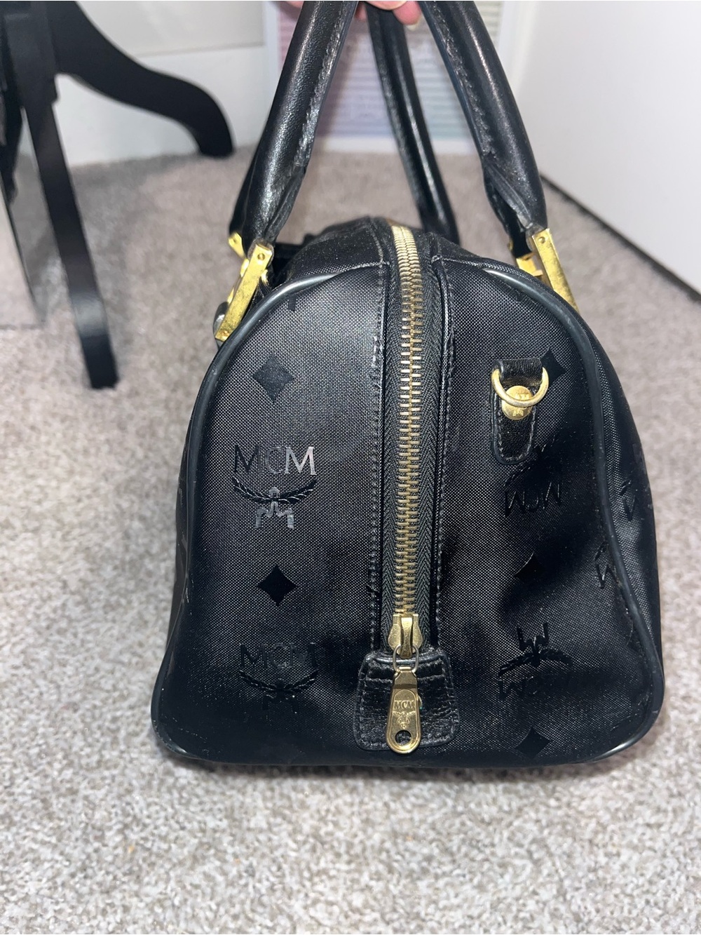 MCM Black Visetos Boston Bag - Picture 6 of 12